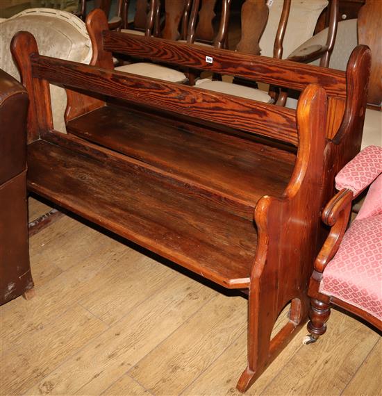 A pair of pine pews (modified) W.130cm